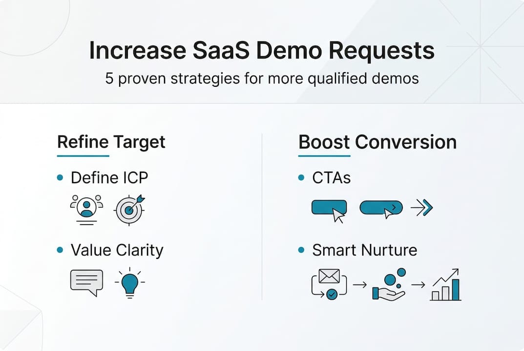 Infographic with SaaS demo request strategies