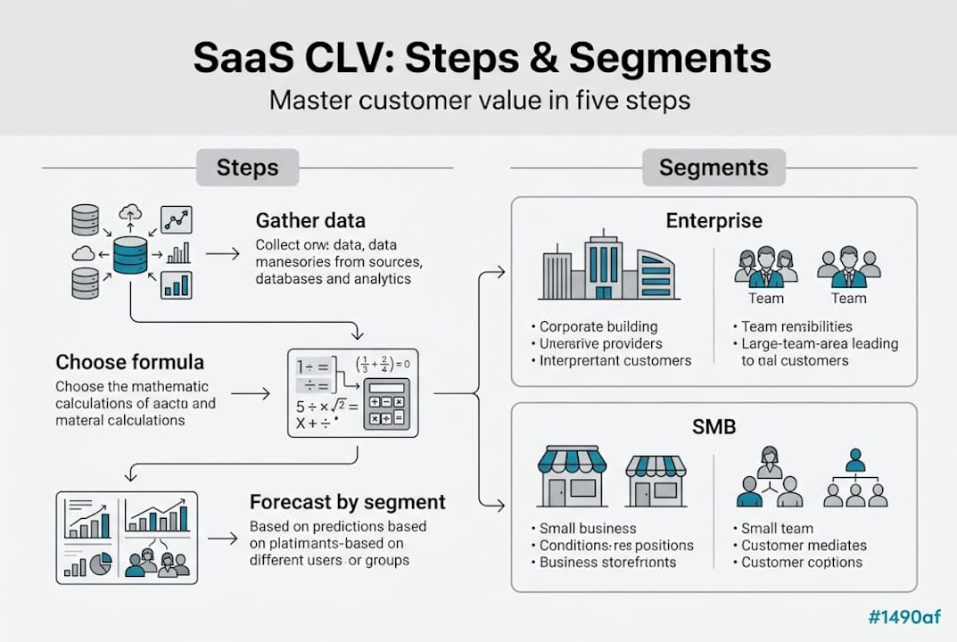 Infographic of SaaS CLV steps and segments