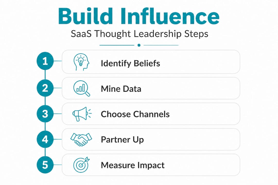 Infographic illustrating SaaS leadership steps