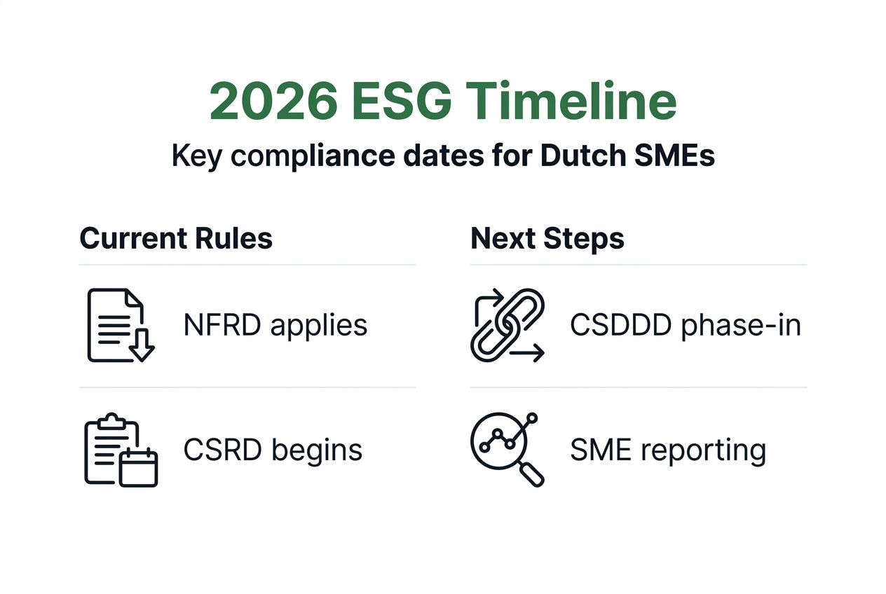 Infographic ESG compliance timeline for Dutch SMEs