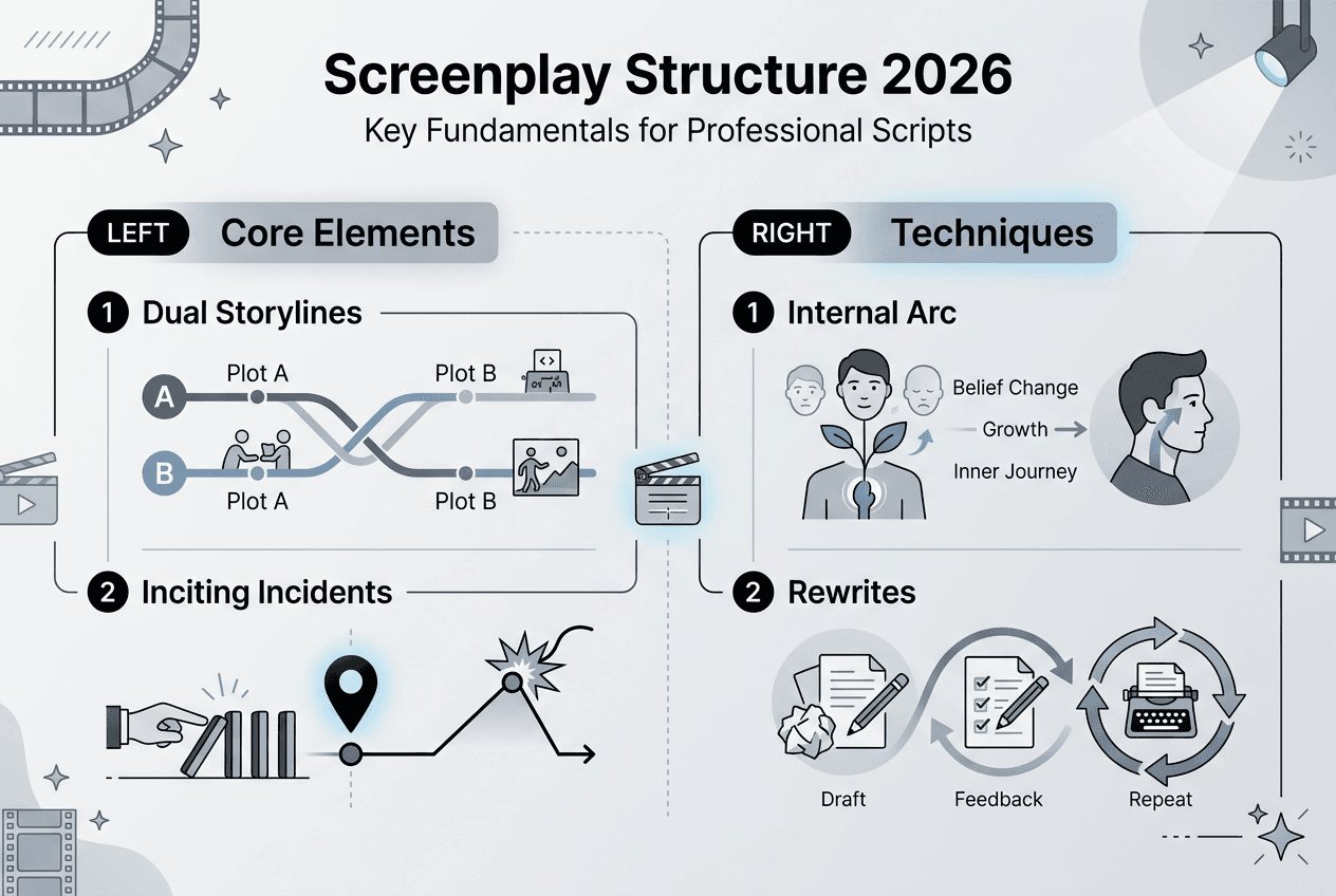 Infographic on core screenplay structure elements