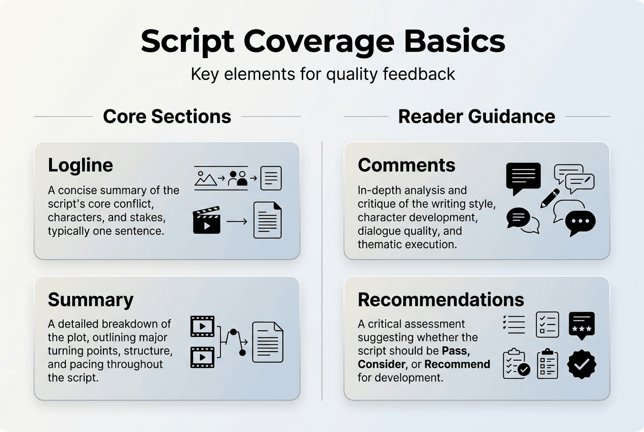 Infographic showing script coverage report basics
