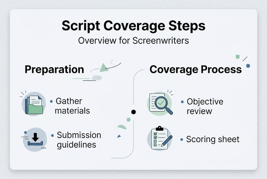 Infographic showing script coverage process steps
