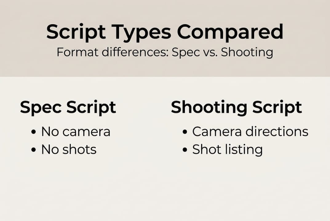 Infographic comparing spec and shooting scripts