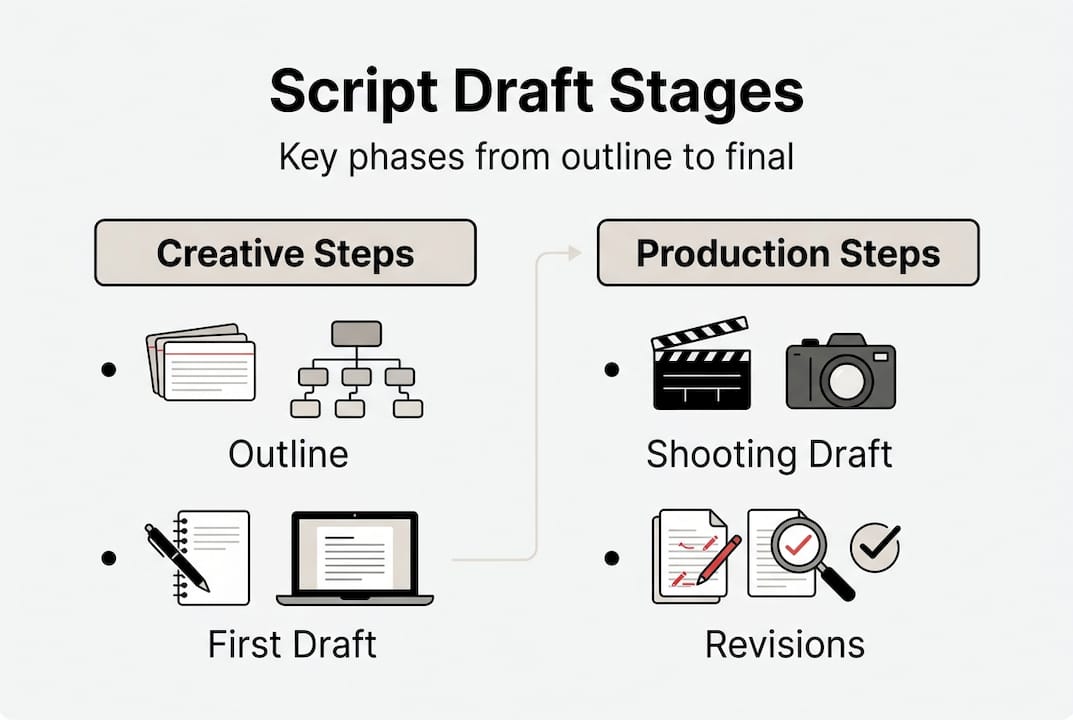 Infographic of script draft stage overview
