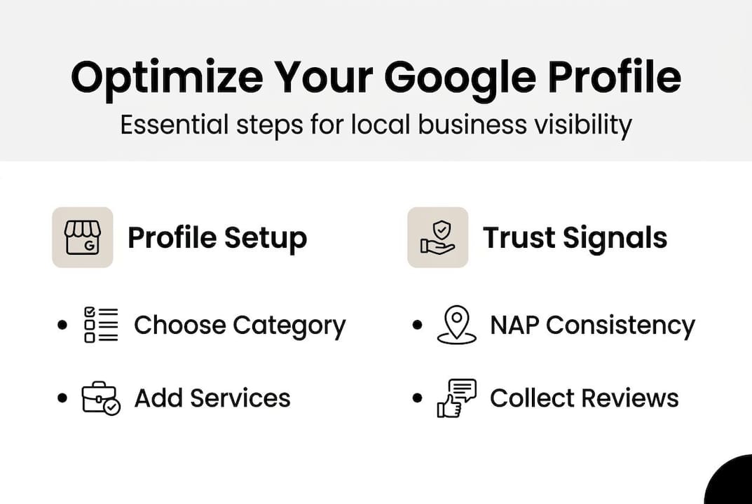 Infographic steps to optimize Google Business Profile