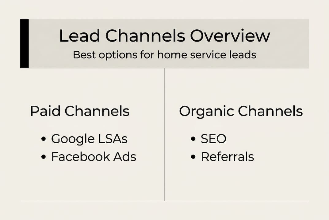 Infographic of top home service lead channels