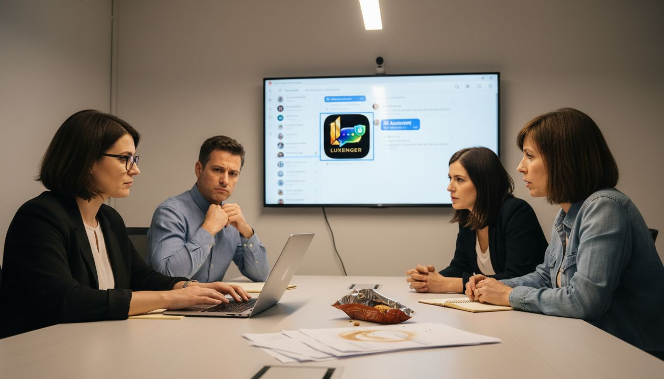 Team collaborating with AI messaging tools