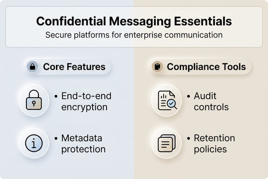 Infographic outlining confidential messaging features