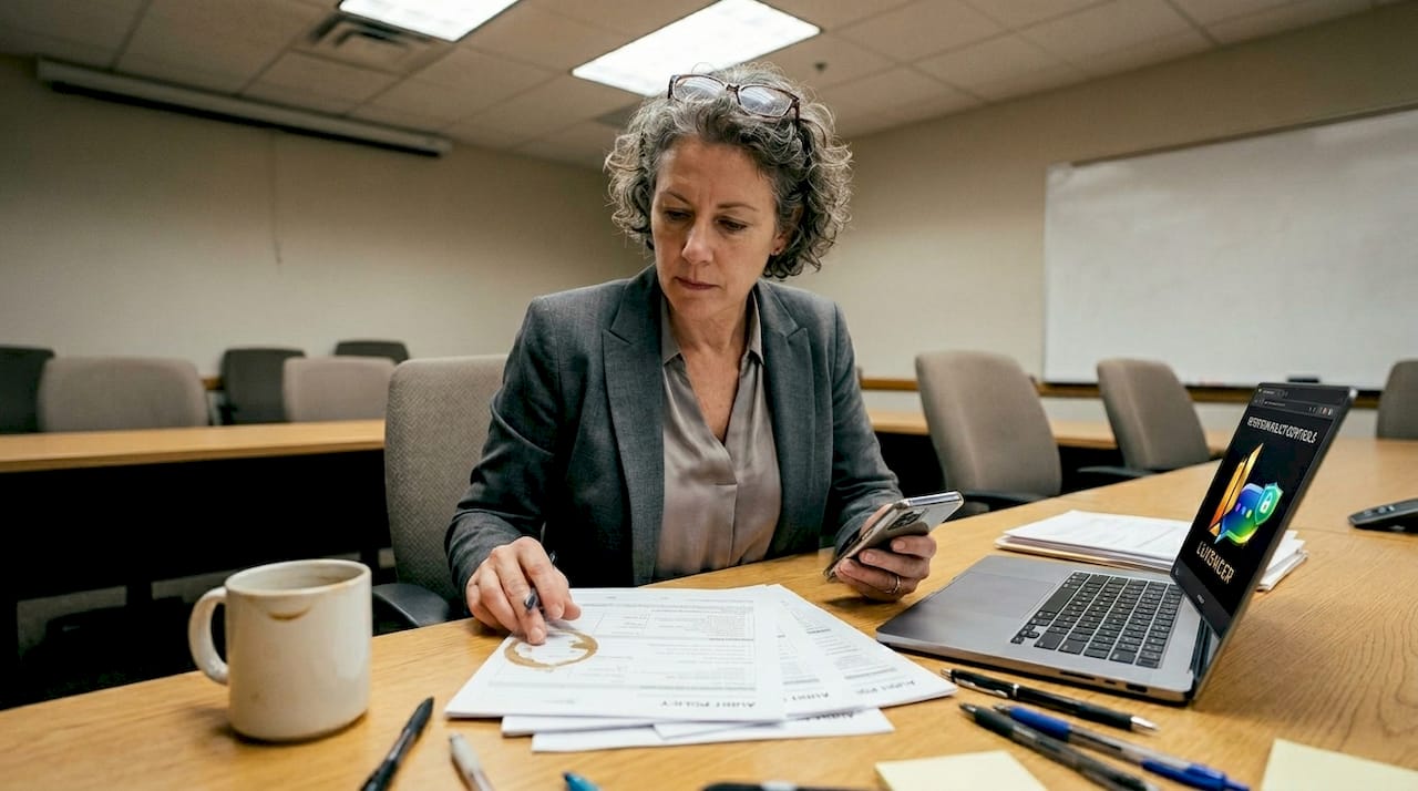 Compliance manager reviews messaging policies