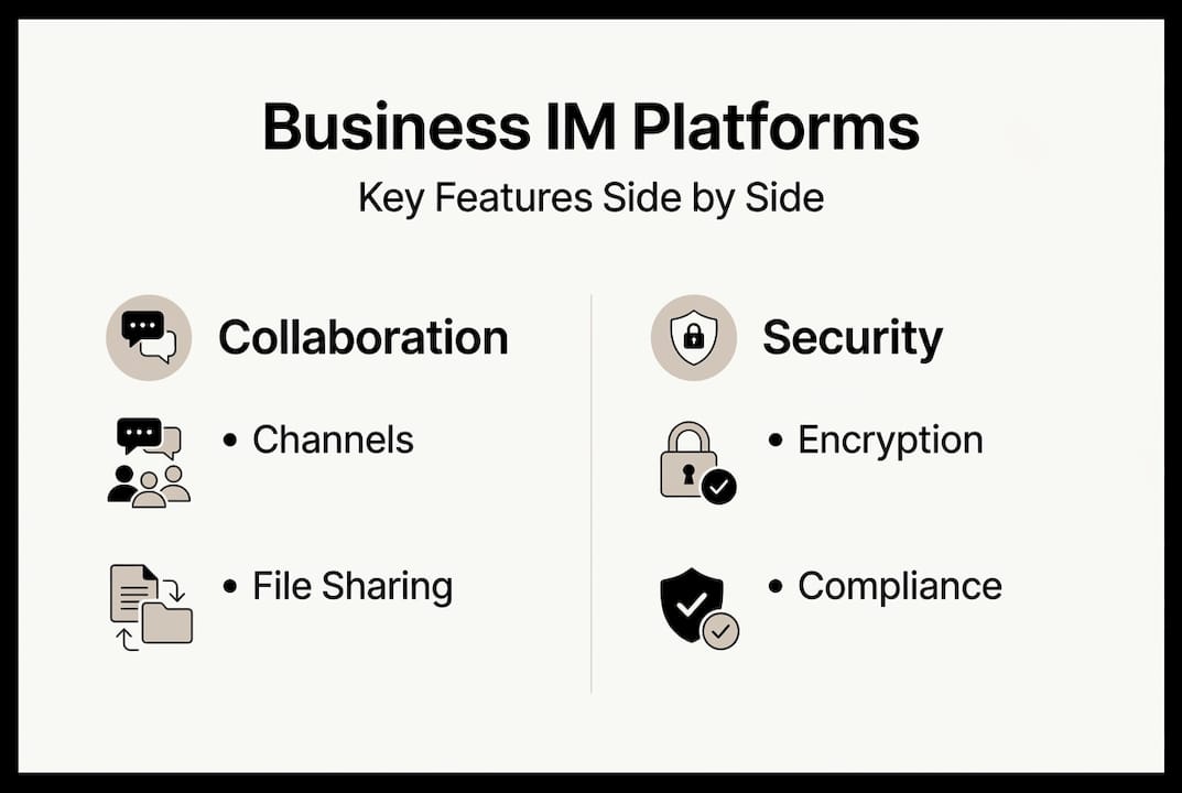 Infographic comparing IM platform features