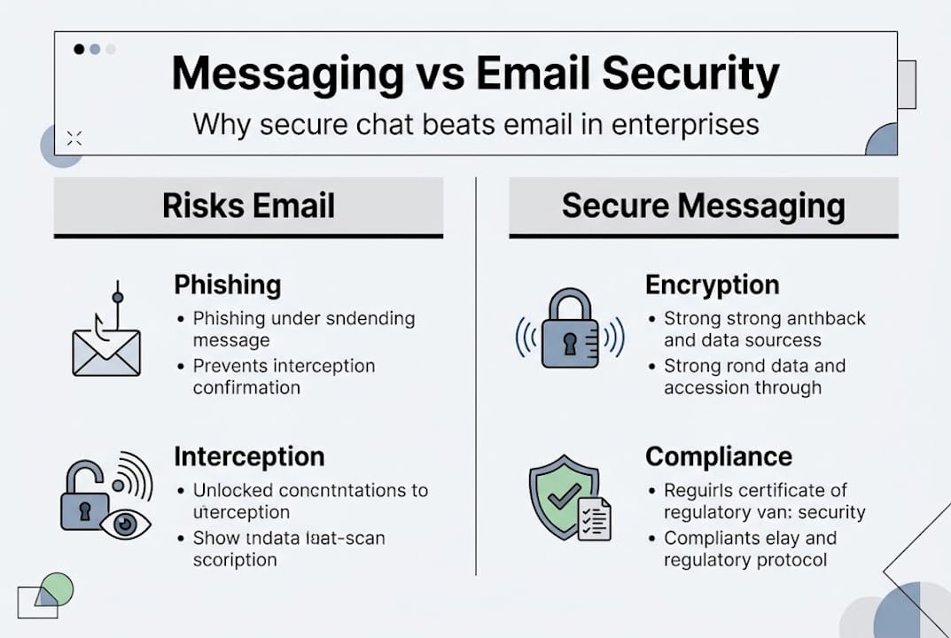 Infographic comparing email and messaging security