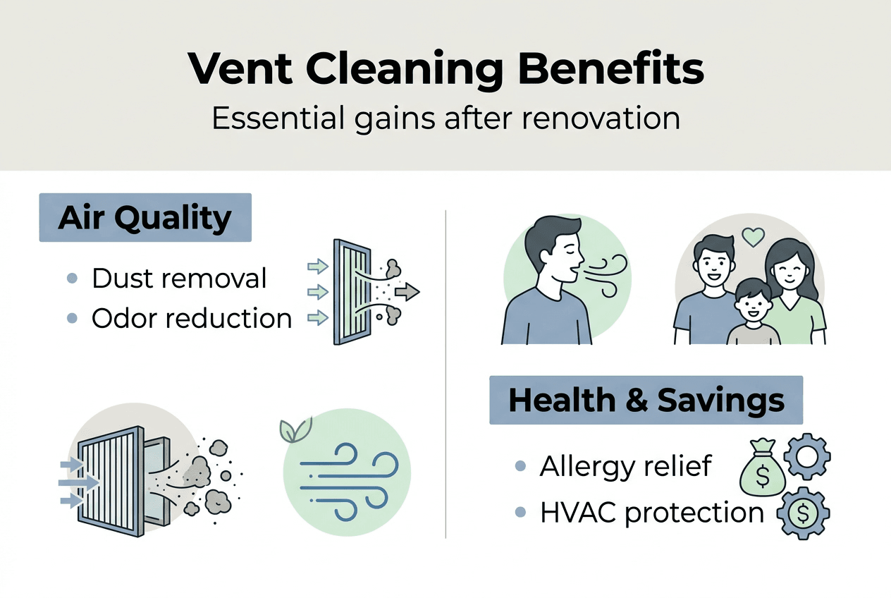 Infographic showing vent cleaning benefits summary
