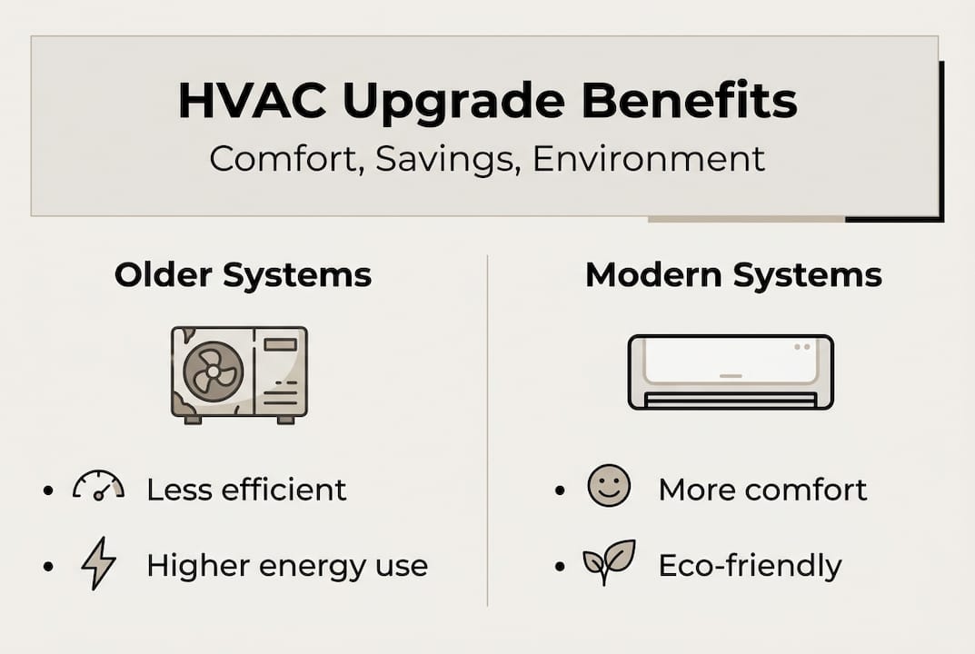 Infographic comparing modern and older HVAC systems