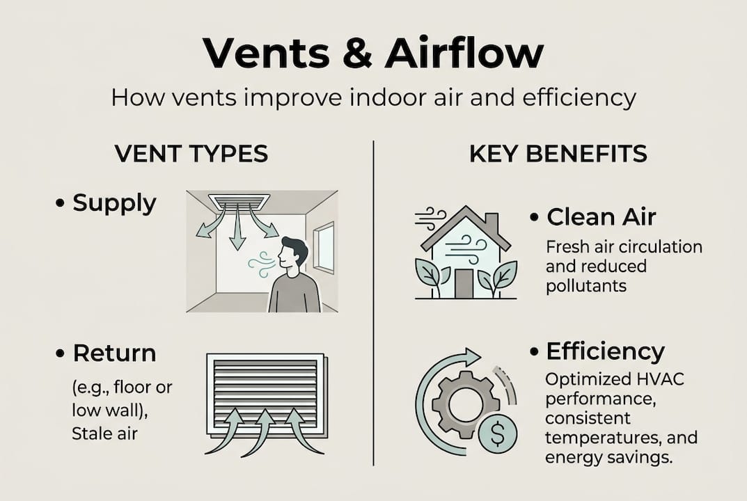 Infographic on types of vents and their benefits