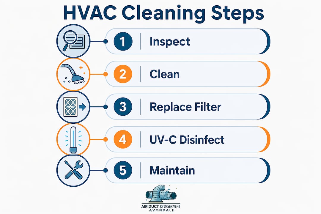 Infographic showing HVAC cleaning steps
