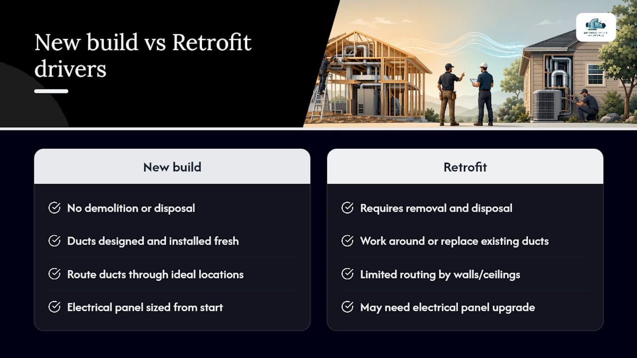 New construction versus retrofit HVAC comparison