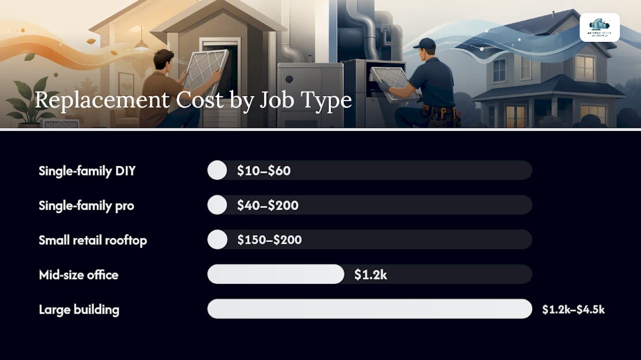 Air Filter Replacement Cost Breakdown by Job Type — overview diagram