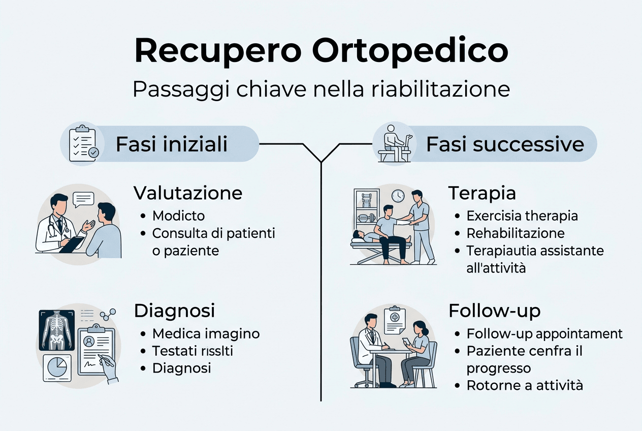 Guida visiva al percorso di riabilitazione dopo un trauma ortopedico