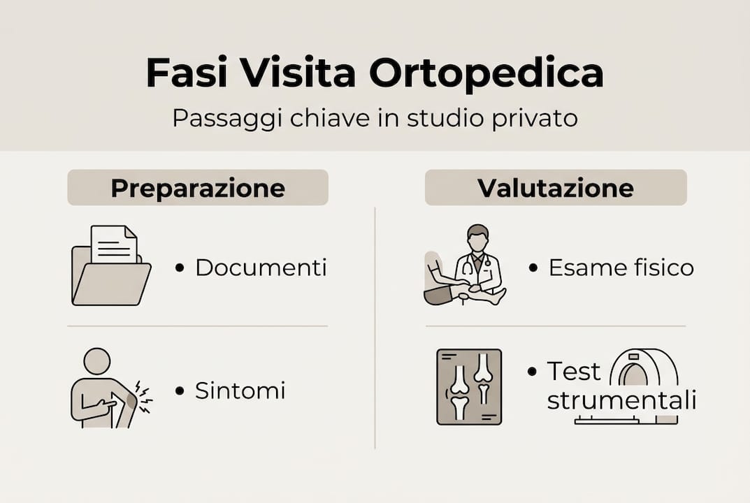 Le tappe fondamentali di una visita ortopedica: infografica