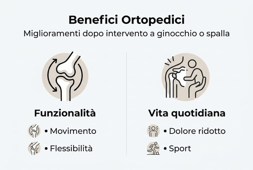 Infografica: vantaggi della chirurgia al ginocchio e alla spalla