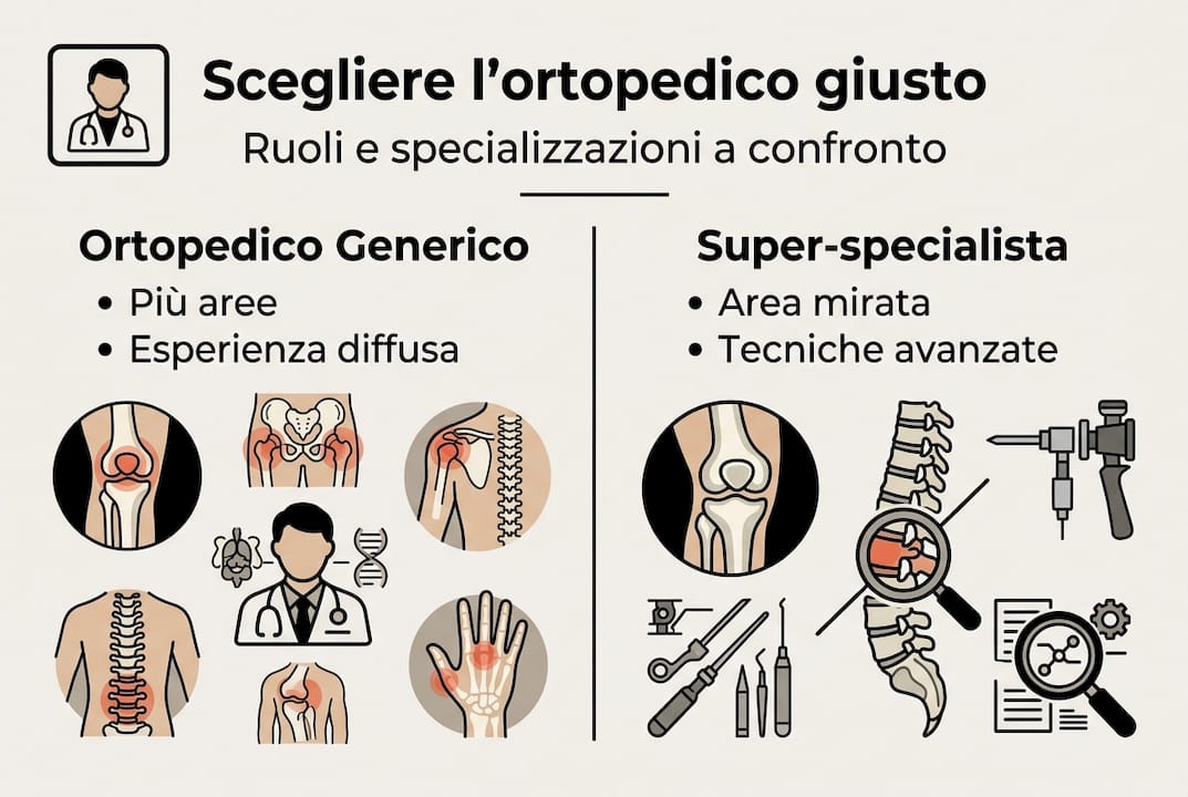 Infografica: differenze tra ortopedico generale e ortopedico specializzato