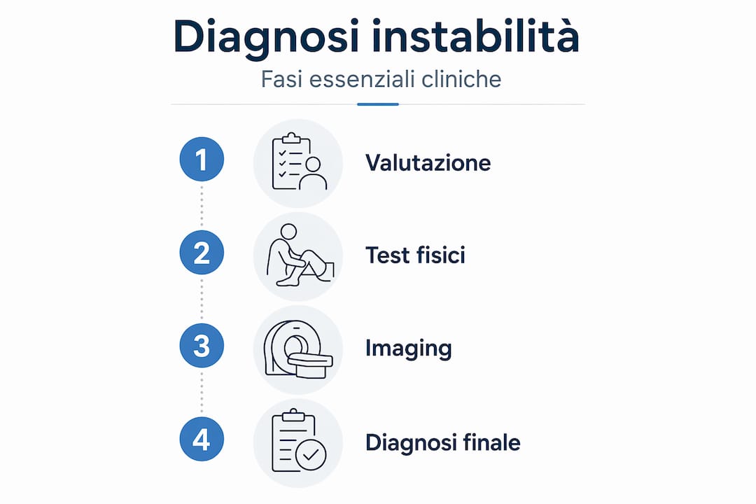 Infografica: le tappe fondamentali per la diagnosi dell’instabilità articolare