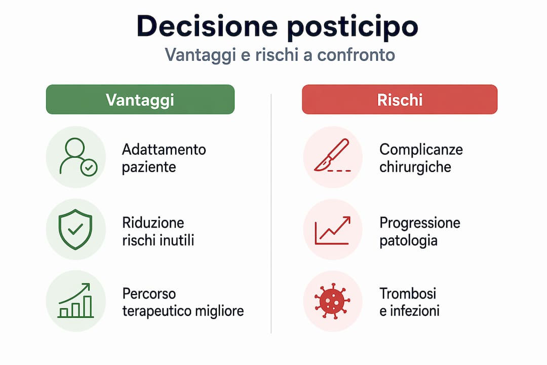 Infografica: pro e contro del rinvio di un intervento ortopedico