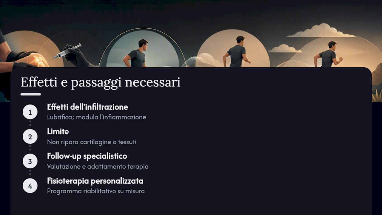 Effetti dell’infiltrazione e percorso di riabilitazione