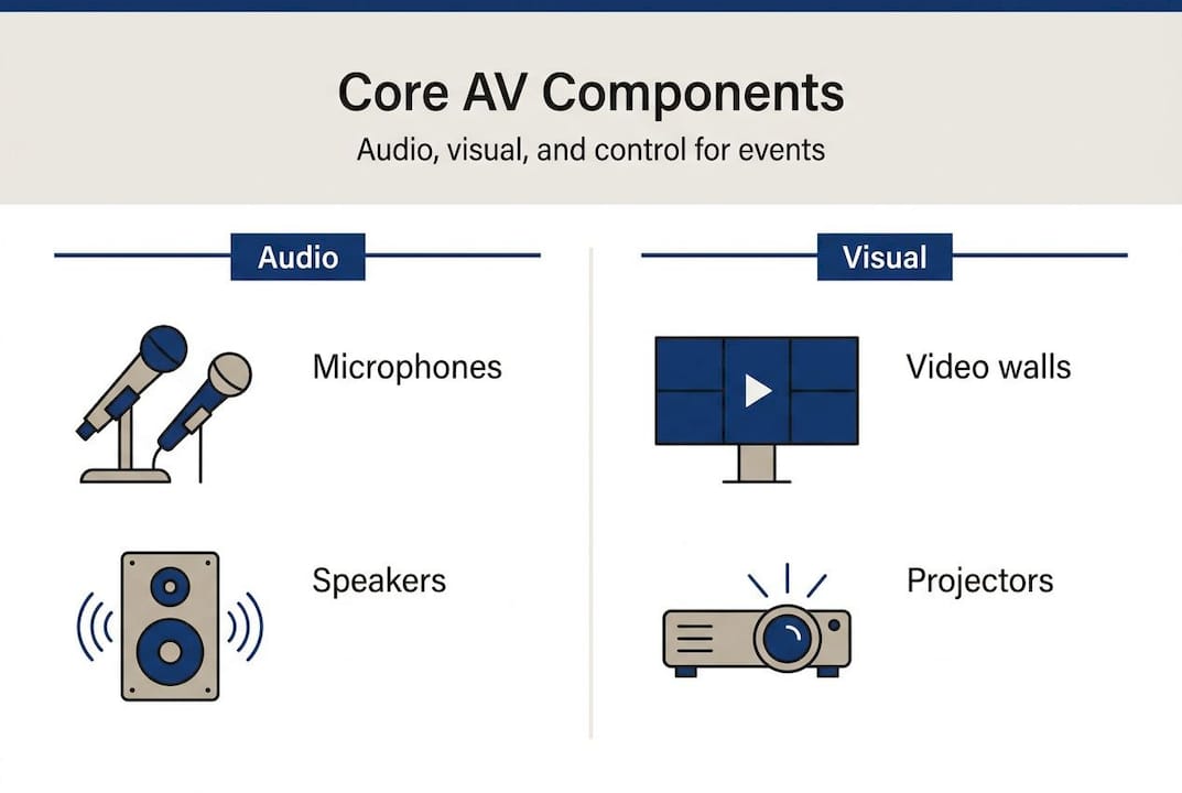 Infographic of core AV technology components