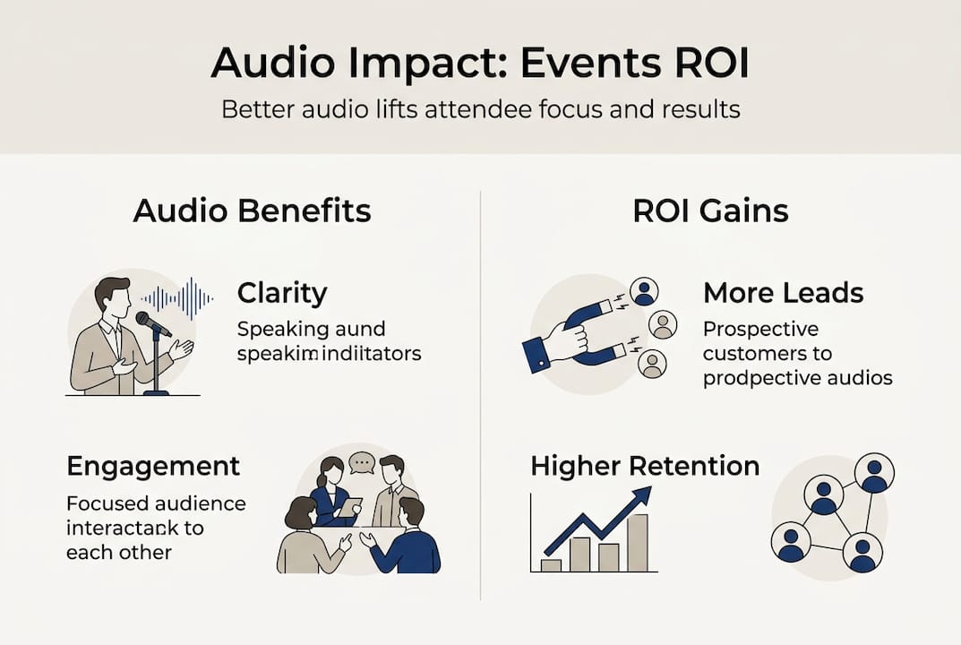 Infographic linking event audio quality and ROI increase