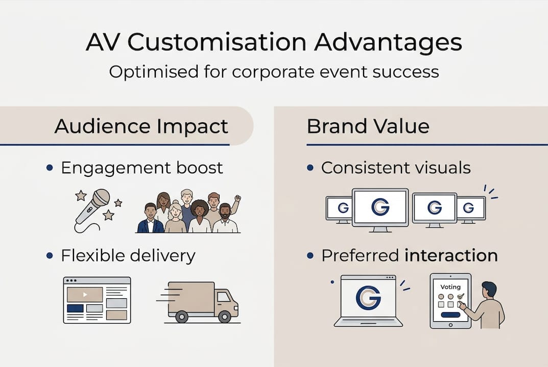 Infographic showing AV customisation benefits
