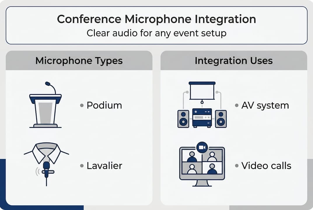 Infographic showing microphone types and integration
