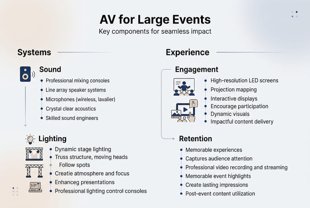 Infographic of AV systems and event impact