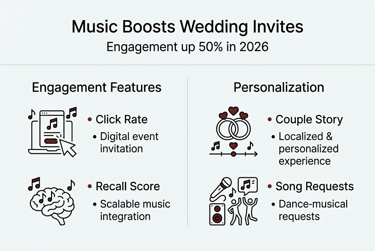 Infographic showing music’s impact on wedding invites