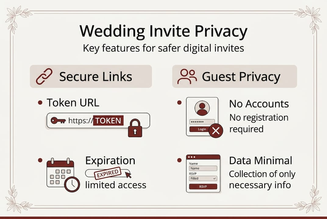 Infographic of digital invite privacy features