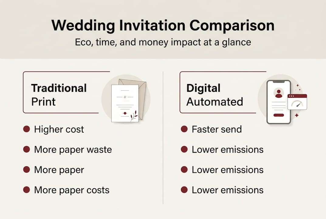 Infographic digital versus print wedding invites