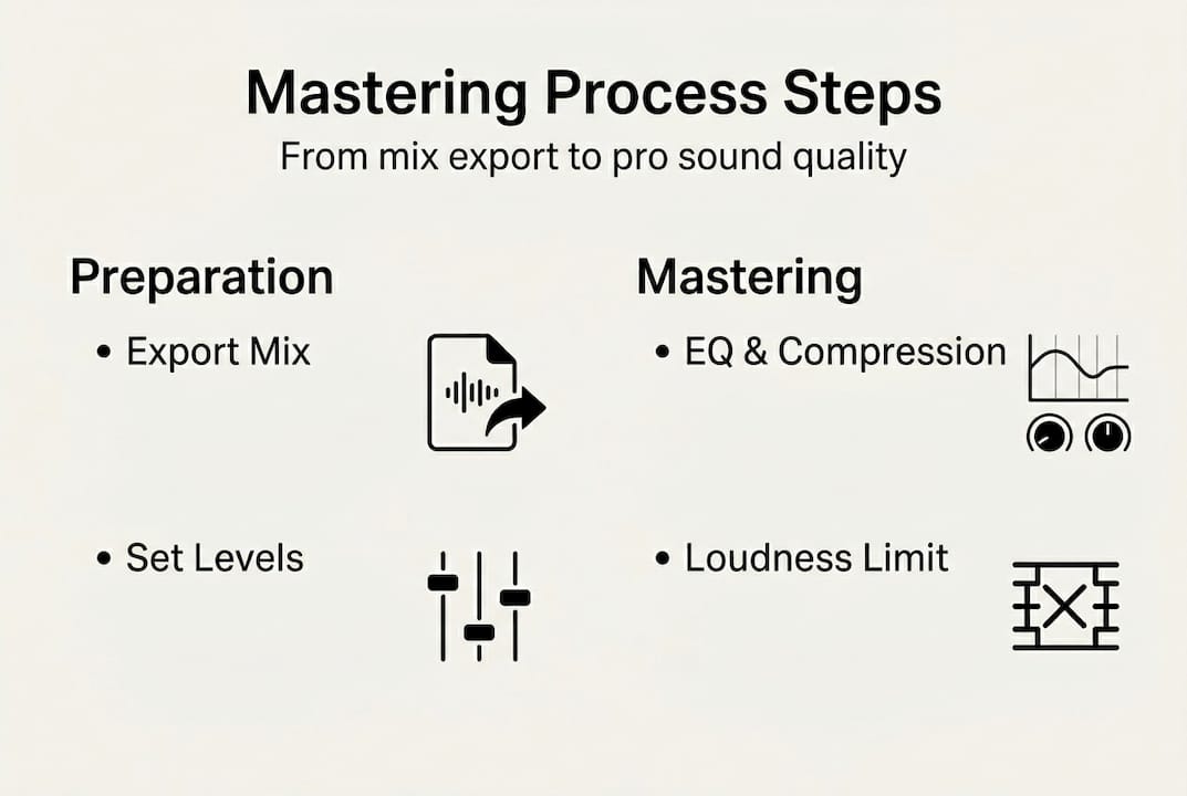Infographic of professional mastering process steps