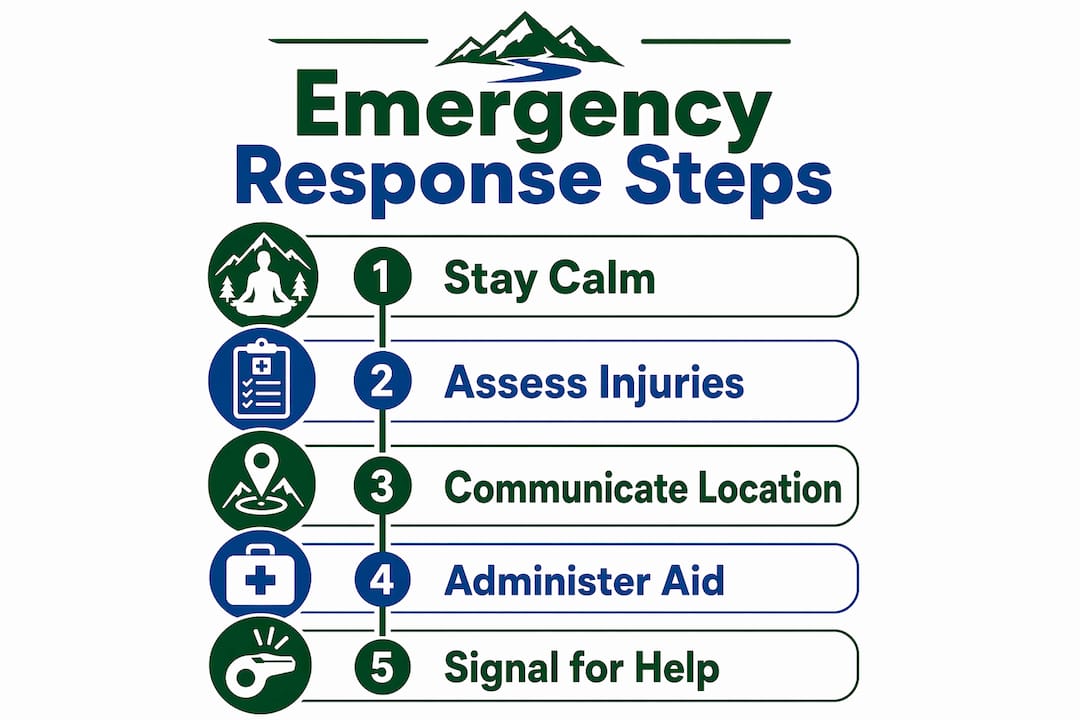 Infographic showing emergency response steps