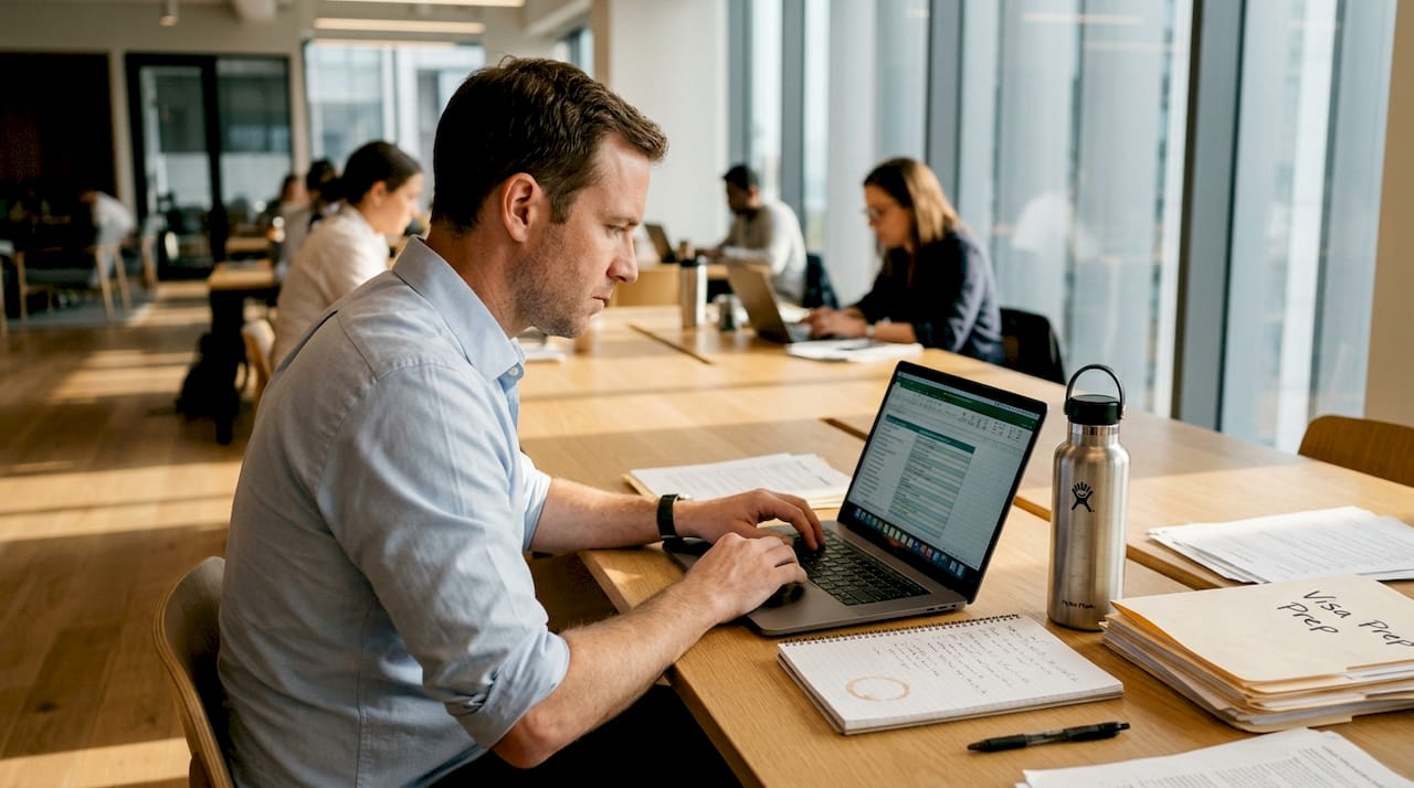 1775280364407 Consultant preparing relocation checklist workspace Relocation services: key to multinational success in 2026 Consultant preparing relocation checklist workspace