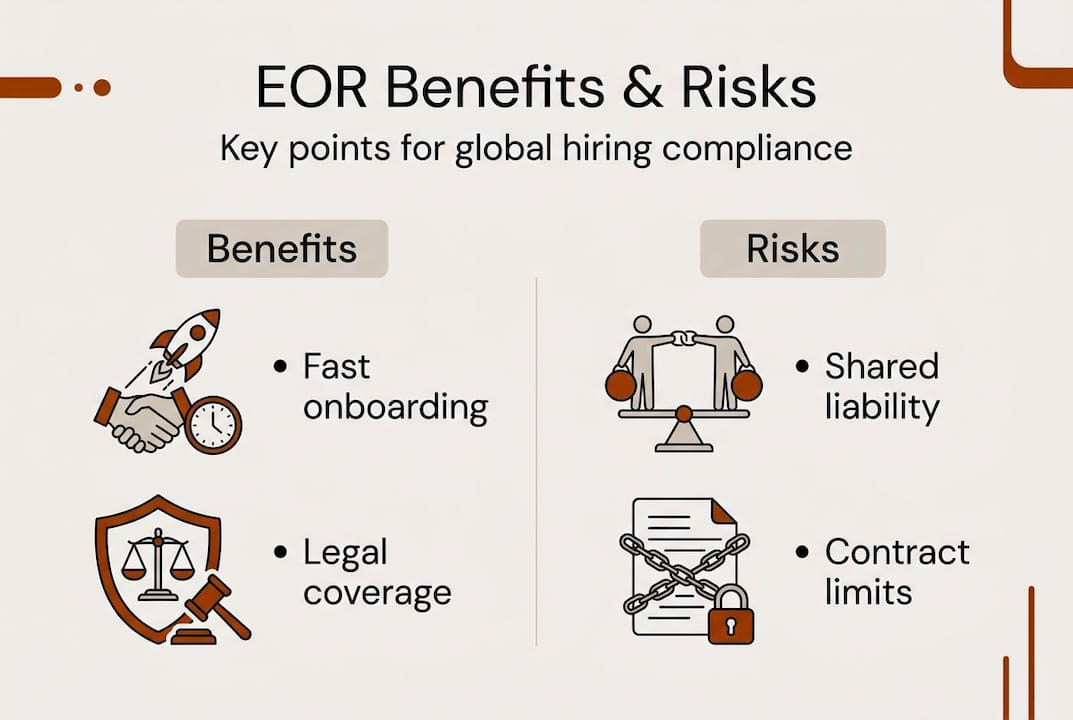 1776328784767 Infographic listing EOR benefits and risks Employer of Record Service: Compliant Global Hiring Guide Infographic listing EOR benefits and risks