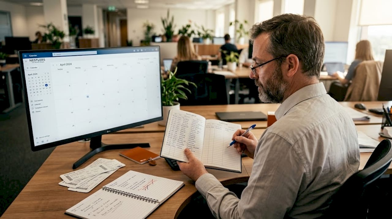 Compliance officer tracking employee Schengen stays