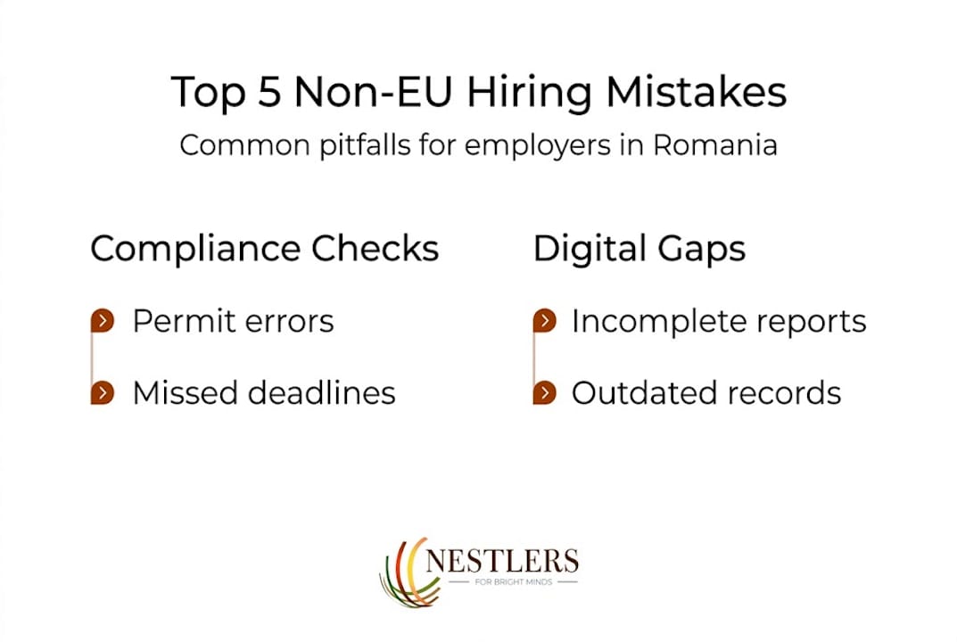 Infographic of common non-EU hiring mistakes Romania