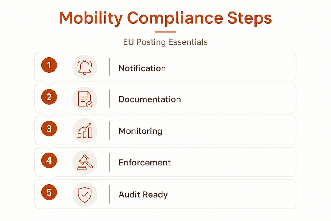 Infographic outlining EU mobility compliance process