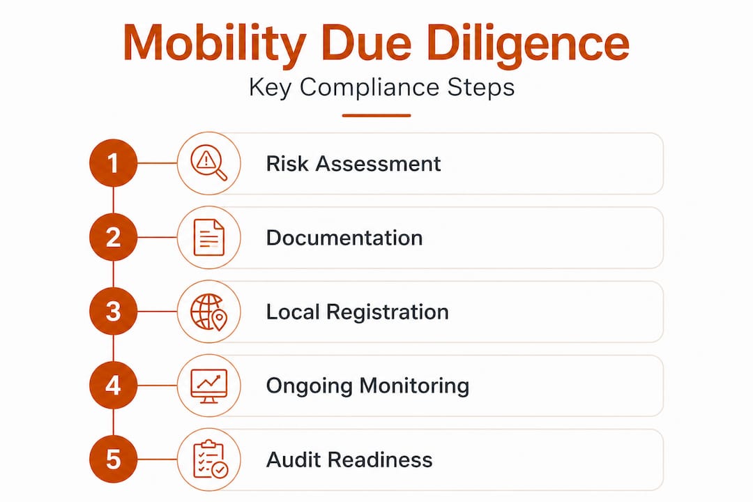 Infographic showing mobility due diligence steps