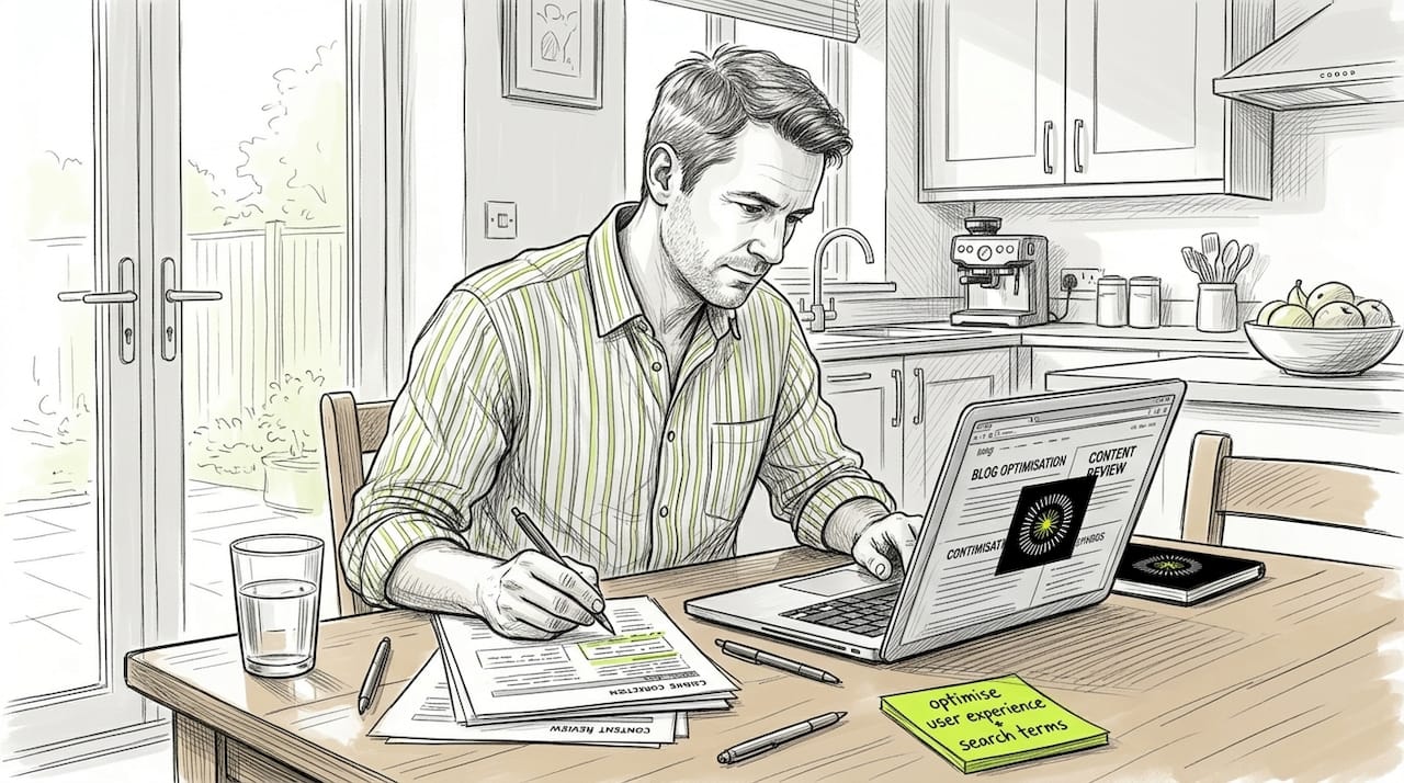 Editing website content for SEO at kitchen