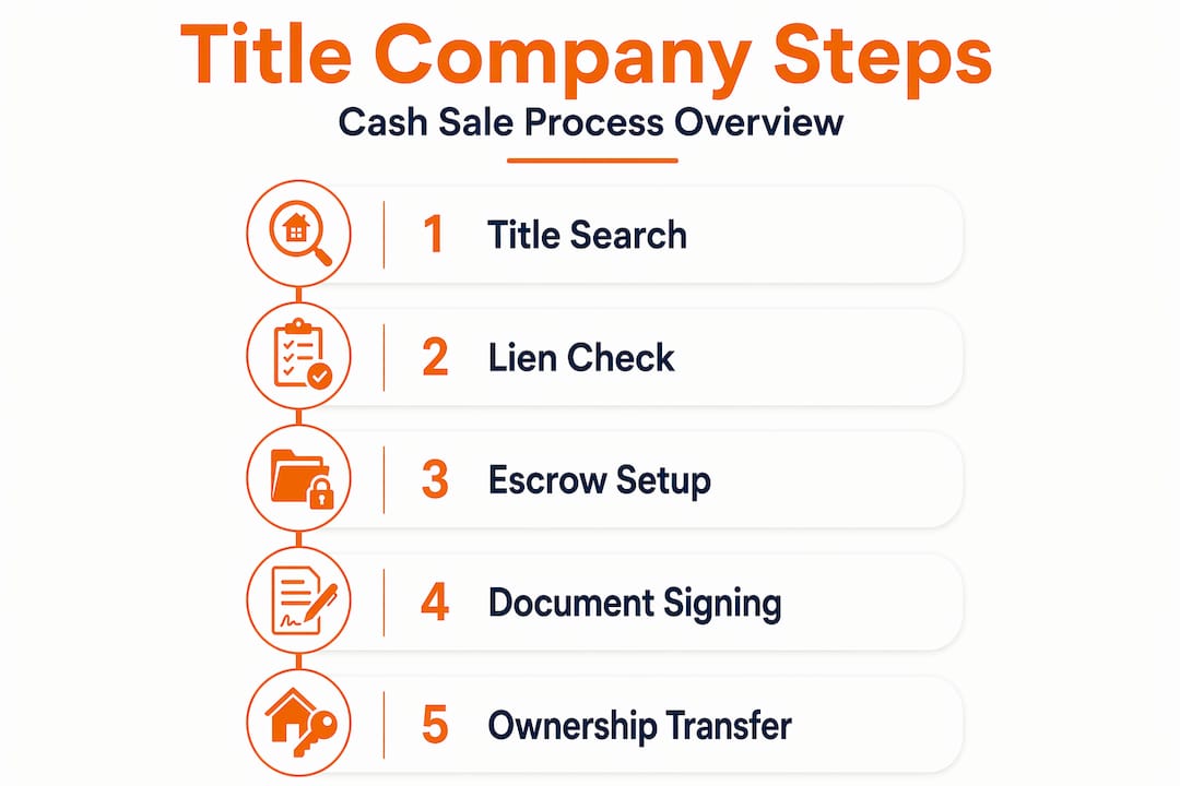 Infographic showing title company process steps