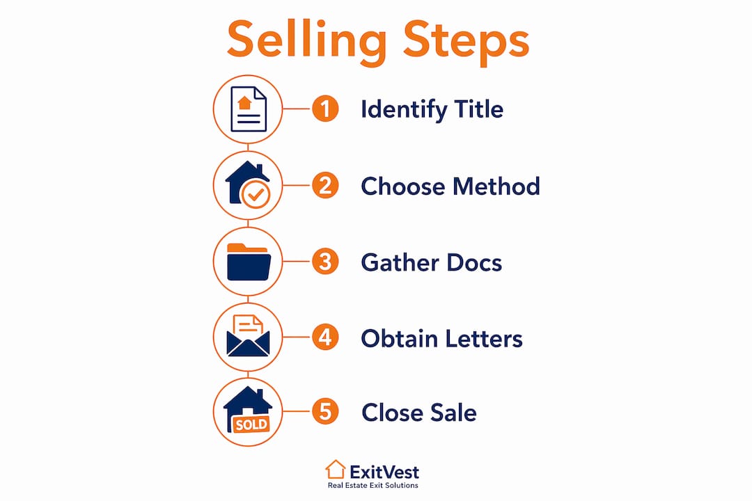 Infographic illustrating step-by-step selling process for inherited houses