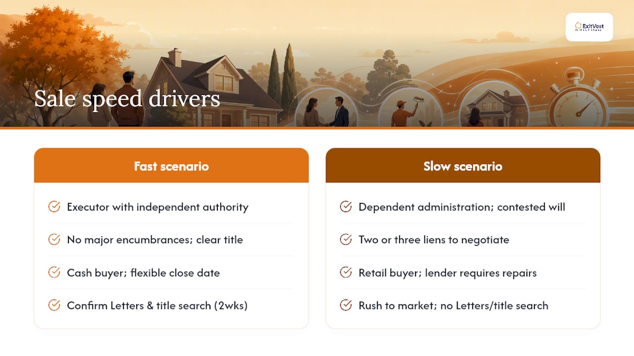 What actually works when selling an inherited home fast — overview diagram
