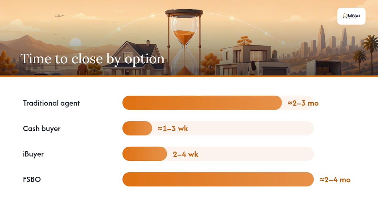 Comparison diagram of four home selling options